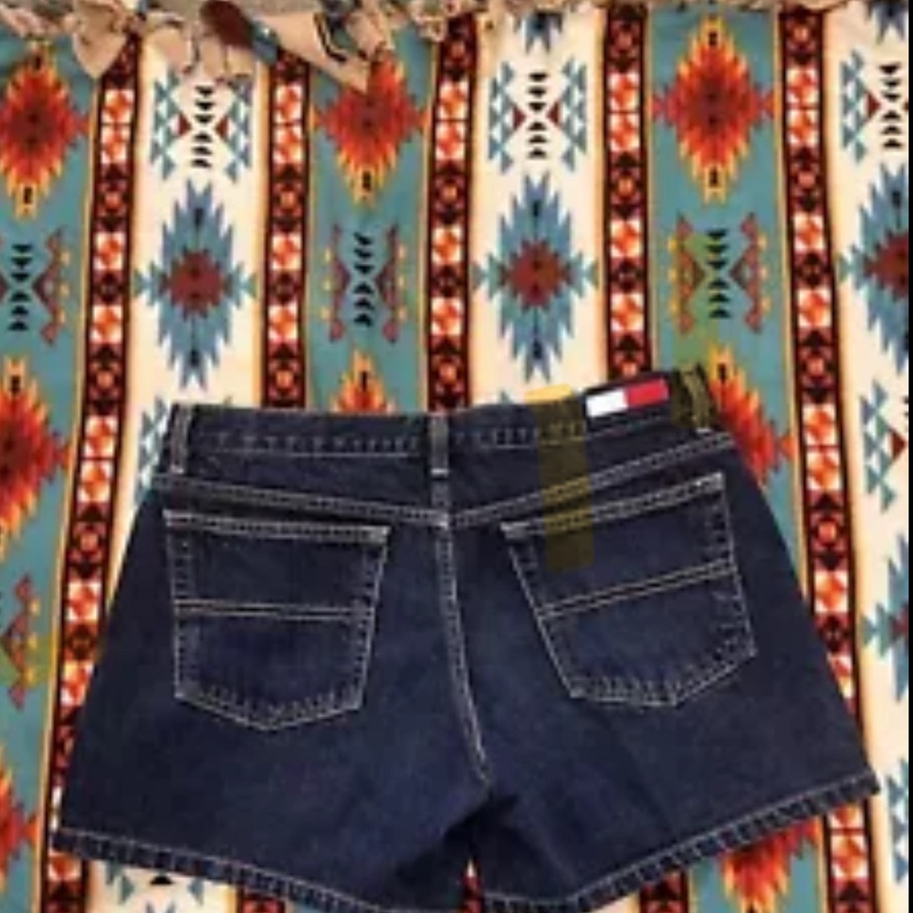 Tommy Hilfiger Dark Vintage Denim Shorts Juniors SZ: 11 90s Old School Dark